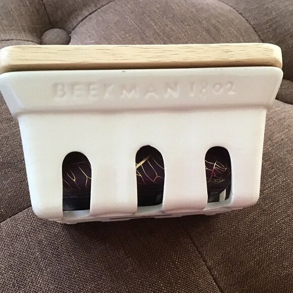 Beekman 1802 Ceramic Soap Dish & FIG LEAF palm size goat milk soap - BRA… - Picture 3 of 10